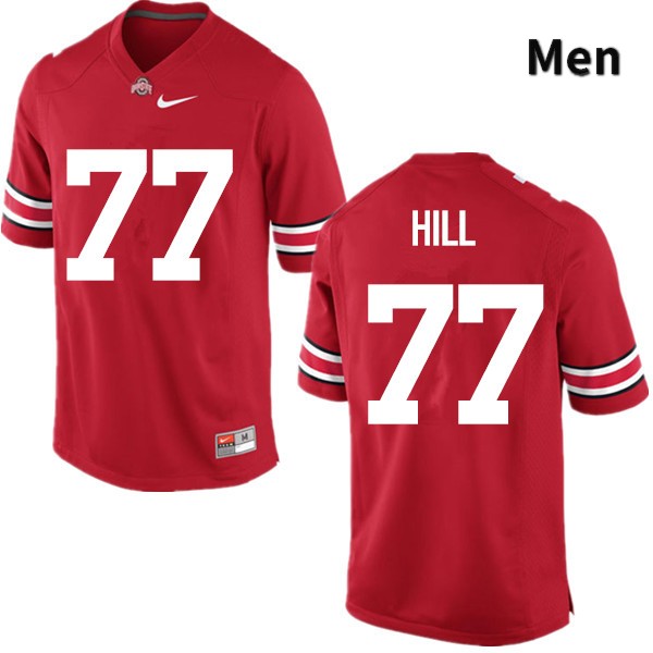 Ohio State Buckeyes Michael Hill Men's #77 Red Game Stitched College Football Jersey